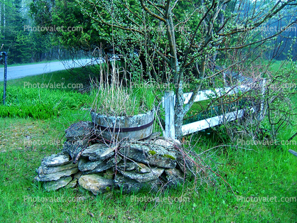 Rock Pile, fence, Washington Island