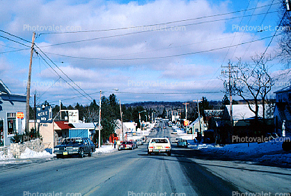 Cars, Snow, Cold, Winter, Automobile, Vehicle, small town, main street