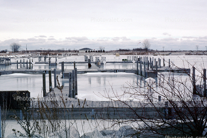 Docks, Ice, Cold, Frozen Lake, harbor, Kewanee