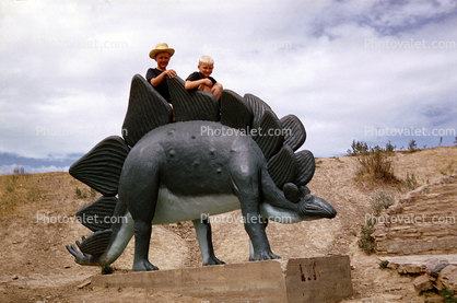 Boys, Stegosaurus, Dinosaur Park, Rapid City