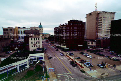 downtown buildings, Car, Automobile, Vehicle