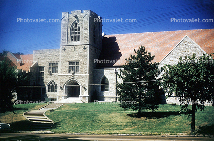 Saint Pauls Church, Steps, building, September 2 1957, 1950s