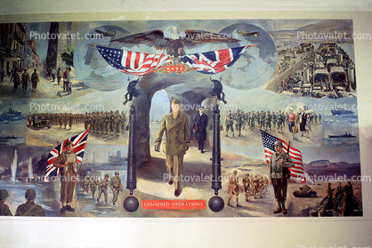 Dwight D. Eisenhower Museum Mural, Abilene, WW2, WWII
