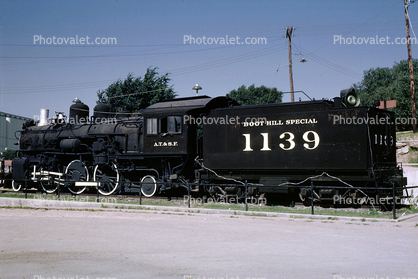 AT&SF, Locomotive 1139, BLW 2-6-2, Boot Hill Museum, Dodge City, 1950s