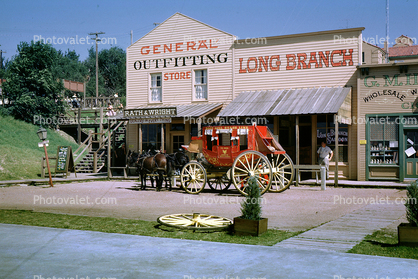 Stage Coach, Buildings, Shops, Stores, Dodge City, 1950s