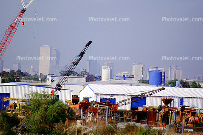 warehouse, cranes, buildings