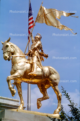 Joan of Arc Statue, Golden Horse, Decatur Saint, Place de France, the French Quarter
