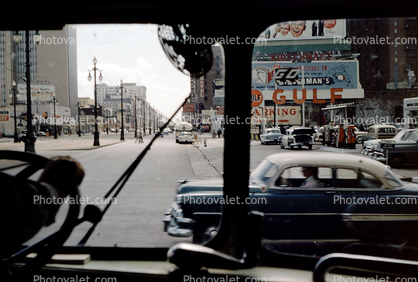 Gulf Oil Gas Station, Chevy Bel Air Car, Canal Street, 1950s