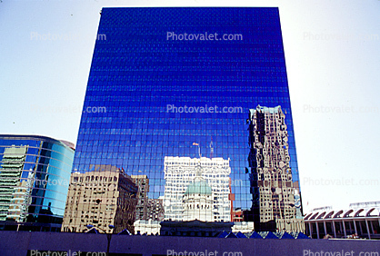 Building Reflection, Glass, Skyscraper, Downtown, Exterior, Outdoors, Outside