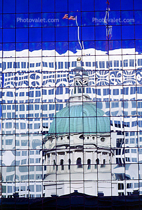 Dome, Saint Louis Old Courthouse, Building Reflection, Glass, Downtown, Exterior, Outdoors, Outside