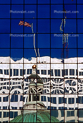 Building Reflection, Glass, Skyscraper, Downtown, Exterior, Outdoors, Outside