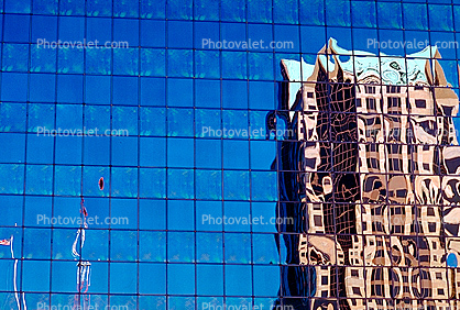 Building Reflection, Glass, Skyscraper, Downtown, Exterior, Outdoors, Outside