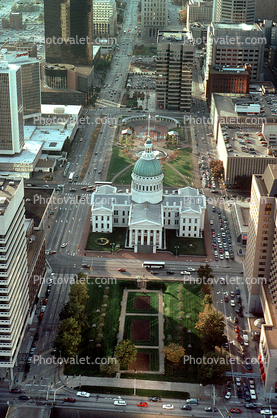 Saint Louis Old Courthouse, Dome, Cityscape, Skyline, Buildings, Skyscraper, Downtown, Outdoors, Outside, Exterior