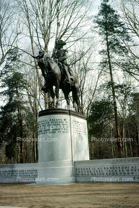 Monument to General Nathanael Greene, Guilford Courthouse National Military Park, Statue, Statuary, Figure, Sculpture, art, artform, 1967, 1960s