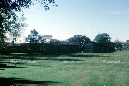 Fortress, buildings, log cabins, Old Fort Gibson, Muskogee County