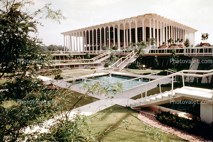 Main campus building, the Learning Resource and Graduate centers, 1977, 1970s