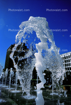 Civic Center Plaza Fountains, splash fountain, Water Fountain, aquatics, 22 October 1993