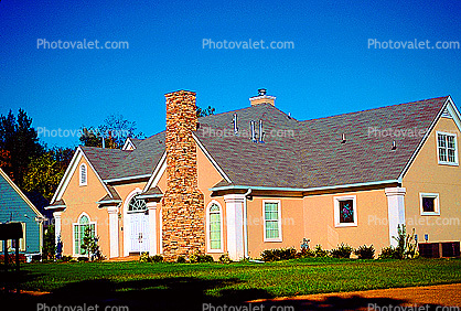 Home, House, Mansion, Single family dwelling unit, building, chimney, roof, 22 October 1993