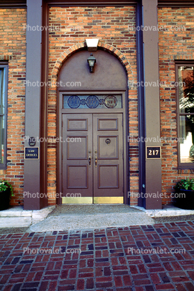 Door, Doorway, Entrance, Entryway, Wooden Door, Brass Kick Plates, Arch, 23 October 1993