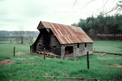 wooden barn, tin roof, Cades Cove