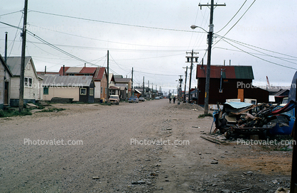Nome Alaska, dirt street, homes, houses