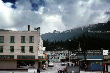 Ketchikan, Atlas Tires and Batteries, Ingersoll Hotel, Cars, vehicles, automobiles, Downtown Ketchikan