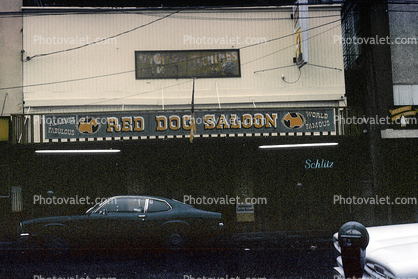 Red Dog Saloon, car, building,  July 1969