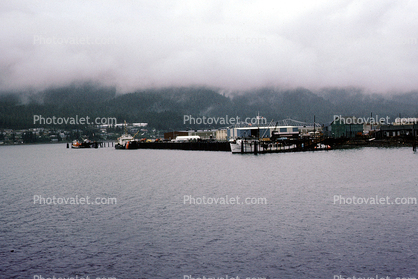 Docks, buildings, skyline, harbor, Juneu,  July 1969