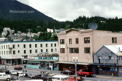 Tom Sawyer's, Alaska Bar, Ketchikan, Cars, vehicles, automobiles, 1970s