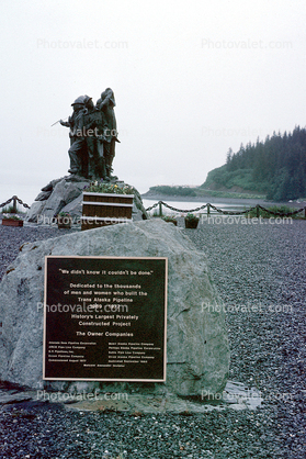Valdez Oil Memorial, Monument to Pipeline Workers, Valdez, Alaska, Landmark, May 1991