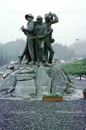 Valdez Oil Memorial, Monument to Pipeline Workers, Valdez, Alaska, Landmark, May 1991