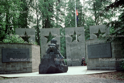 Alaska Veterans Memorial, Star, Monument, Landmark, Memorial