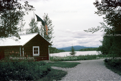 Log Cabin, Rika's Roadhouse, Driveway,  July 1993