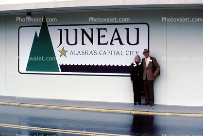 Juneau Sign, Logo, Woman Man, June 1964