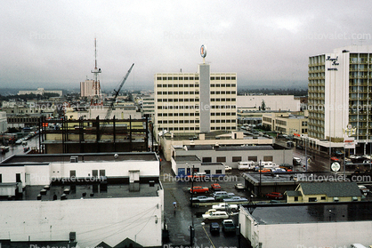 skyline, buildings, Royal Inn, crane, Anchorage