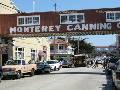 Cannery Row, Covered Bridge, cars, bus