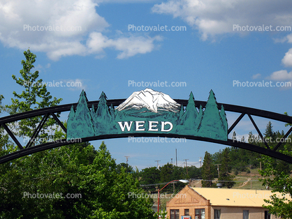 town of, Weed, Siskiyou County, arch, Mount Shasta