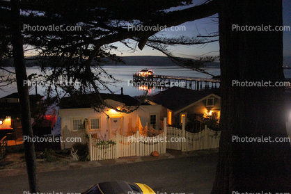 Fence, House, Pier, Dusk, Nicks Cove, Tomales Bay, Marin County