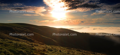Hills, Fog, Morning, Clouds, Two-Rock, Panorama