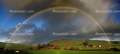 Full Rainbow, Buildings, Fields, Trees, Dairy, Two-Rock, Sonoma County