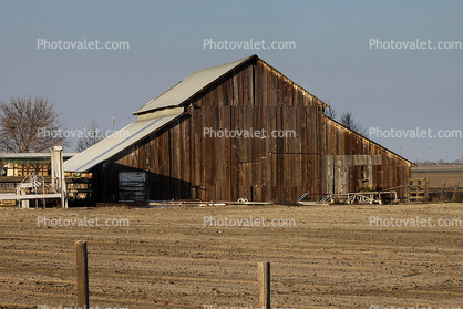 Wooden Barn, Town of Tranquility, field, building