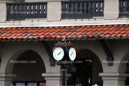 City Hall, Patterson, Stanislaus County, outdoor clock, outside, exterior, building