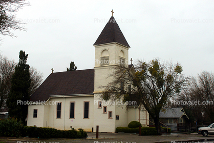 Crows Landing Catholic church, Tower, Stanislaus County