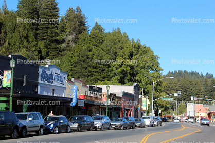 River Road, Highway 116, shops, stores, buildings, cars