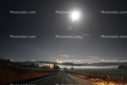 Early Morning Moonlit Fog, Hills