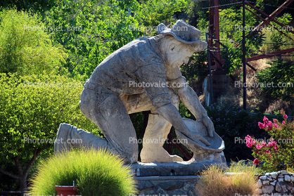 Gold Rush era miner, Old Town Auburn, prospector, landmark, sculpture, statue, roadside