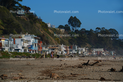 Beach, sand, Homes, Houses, buildings, Cliff Dwellings, Aptos beach