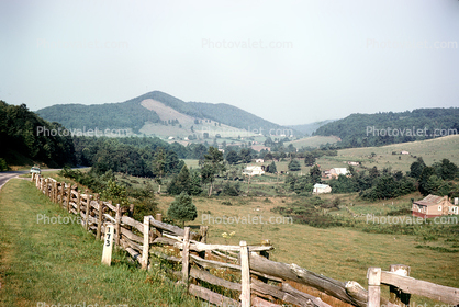 Countryside with Wooden Fence, Valley