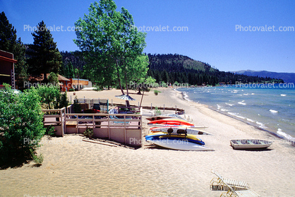 Row Boats, Kings Beach, shore, waves, windy, sand, Lake Tahoe
