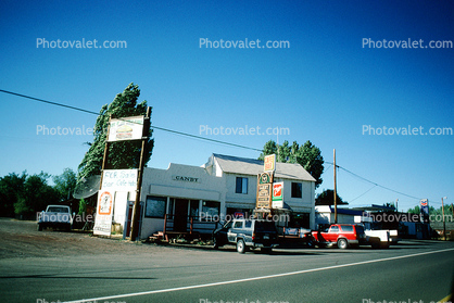 Building, cars, road, Highway 299, Canby